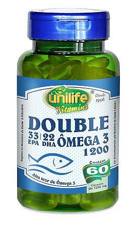 Double Ômega 3 1200 - 60 cápsulas - Unilife Vitamins
