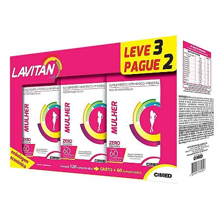 Kit A-Z Mulher - 3 frascos de 60 cápsulas - Lavitan Vitaminas - Vittalive:  Longevidade com saúde e bem-estar.