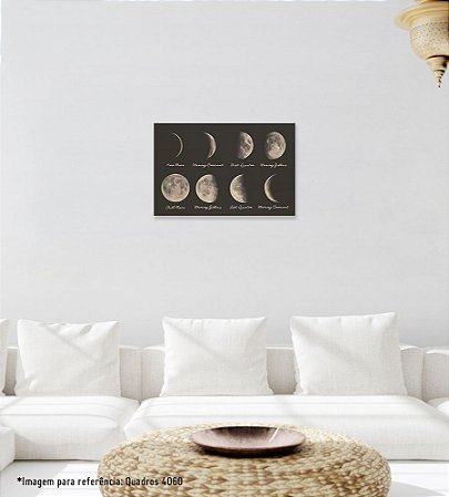 Quadro Decorativo - Moon Phases - Wood Art Print