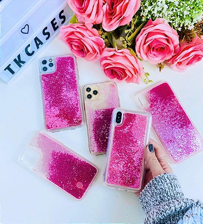 Capa iPhone Xs Max - Glitter Rosa Dupla Proteção | Capa Store