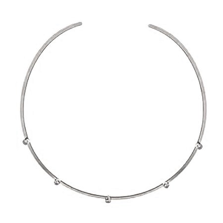 Colar Gargantilha Choker Disco Di Capri Semi Jóias X Ródio Negro