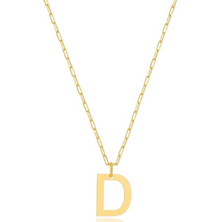 Colar Elos Cartier Letra D Di Capri Semi Jóias X Ouro