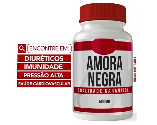 Amora Negra 500mg – Diurético Natural, Vascular e Pressão Controlada (60 cápsulas)