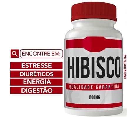 HIBISCO 500MG 60 CÁPSULAS - ANTI STRESS - DIURÉTICOS