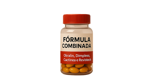 Fórmula Combinada – 30 Cápsulas | Okralin 300 mg, Dimpless 40 mg, Cactinea 100 mg, Revistech 50 mg | Detox, Redução de Medidas e Retenção