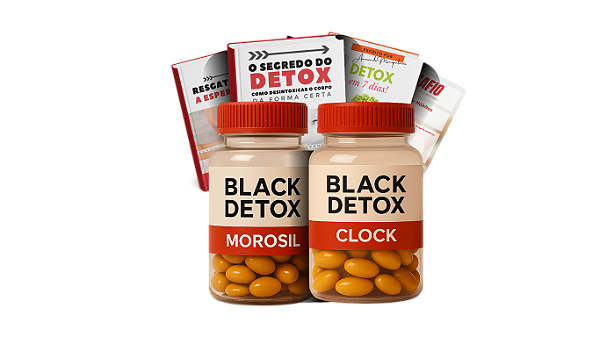 Kit Black Detox – 2 Frascos (1x Clock 250 mg – 30 cápsulas + 1x Morosil 500 mg – 30 cápsulas cada)