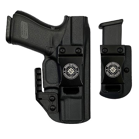 COLDRE KYDEX GLOCK G19 G19X G23 G25 G45 COM PORTA CARREGADOR - VELADO