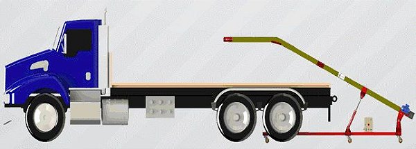 Esteira elevatória Transportadora para carga e descarga de caminhões baú e contêineres