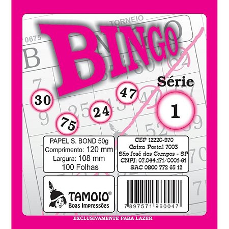 Bloco para Bingo Rosa 120X108MM 100F Sulfite
