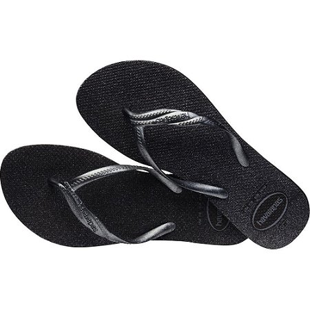 Chinelo Havaianas Feminino Fantasia GLOSS 39/0 PRETO/CINZ
