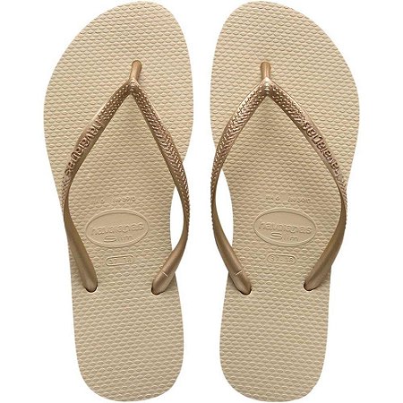 Chinelo Havaianas Feminino SLIM 35/6 AREIA/DOURADO