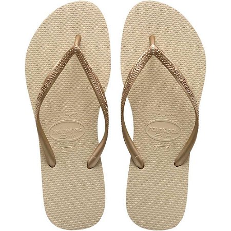 Chinelo Havaianas Feminino SLIM 35/6 AREIA/DOURADO
