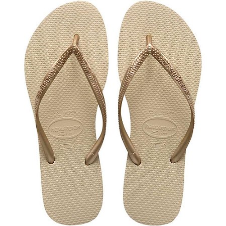 Chinelo Havaianas Feminino SLIM 39/0 AREIA/DOURADO