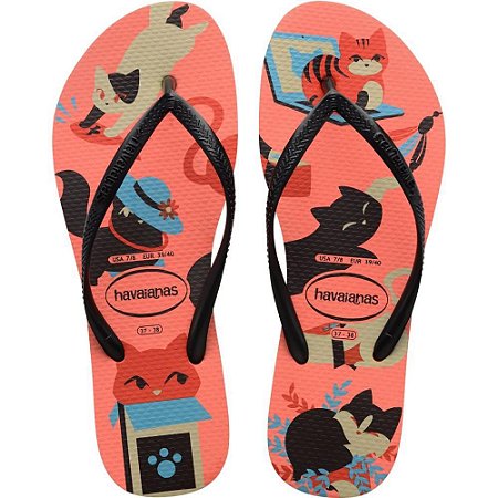 Chinelo Havaianas Feminino SLIM PETS 35/6 Nectar