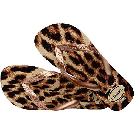 Chinelo Havaianas Feminino TOP Animals 39/0 AREIA/ROSE
