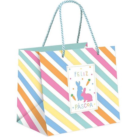 Sacola para Presente Decorada Pascoa BLISS 22X16,5X20CM