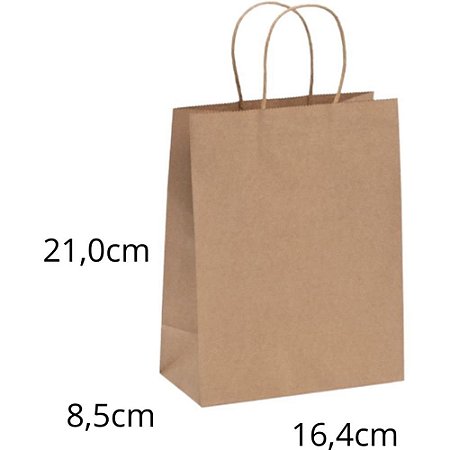 Sacola para Presente KRAFT M 21X17,5X8,5CM