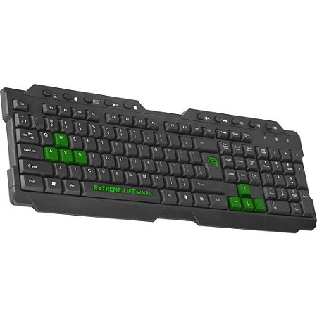Teclado Multimidia USB Dragon WAR PRETO/ABNT 2