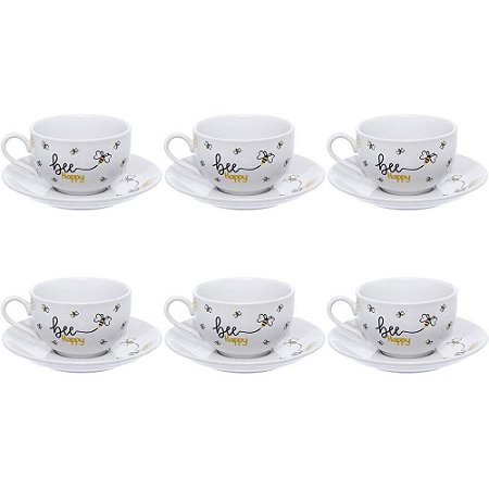 Xicara JG CHA Porcelana Honey 6PCS
