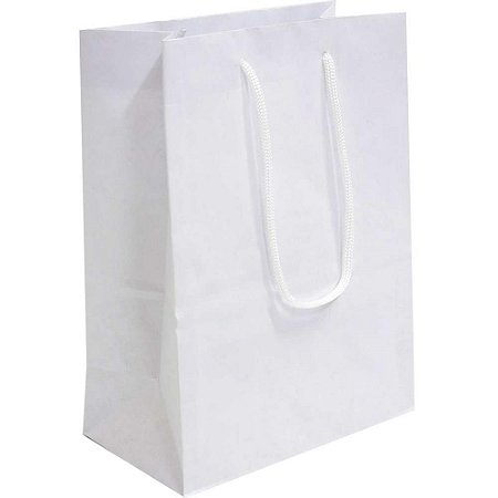 Sacola para Presente Lisa Branca 24X32X10 CM.
