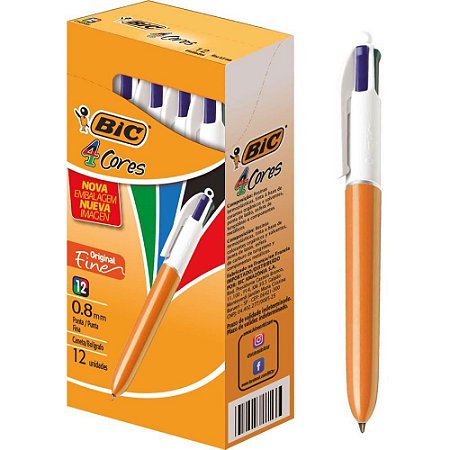 Caneta Esferografica BIC 4 Cores Fine (070330534407)