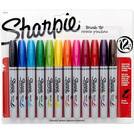 Marcador Artistico Sharpie BRUSH TIP 12 Cores