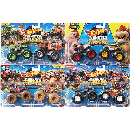Hot Wheels Monster TRUCKS Veículo Escala 1:64 2-PACK (S)