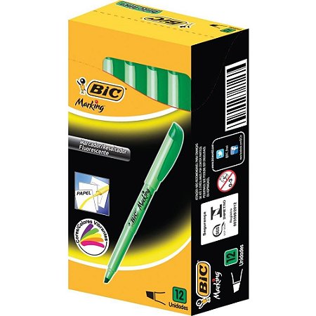 Caneta Marca Texto Marking Verde Limao
