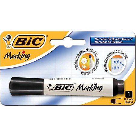 Pincel Quadro Branco Marking Recarregavel Preto