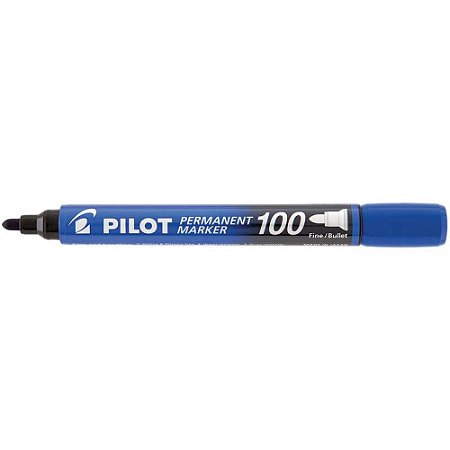 Pincel Marcador Permanente SCA 100 Ponta Redonda Azul