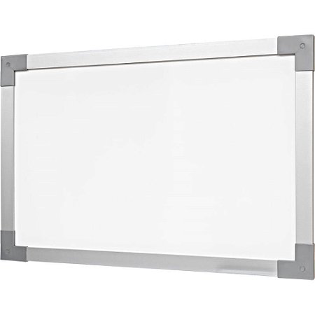 Quadro Branco Moldura Madeira 060X040CM SOFT Prime Prata