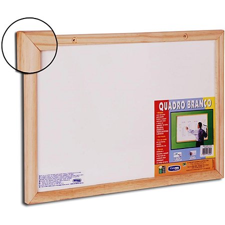 Quadro Branco Moldura Madeira 080X060CM Standard