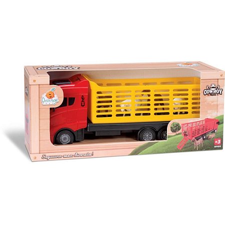 Caminhão de Brinquedo Boiadeiro Cowboy TRUCK com Animais
