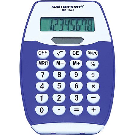 Calculadora de Mesa MP 1045 8DIG. AZ/BR PILHA/SOLA