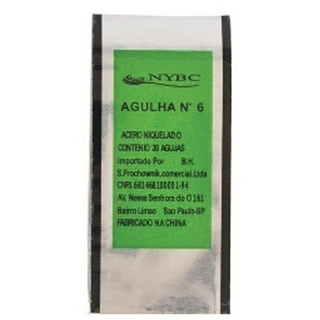 Agulha de Mao N.6 Niquelado C/20UNID. PCT.C/05
