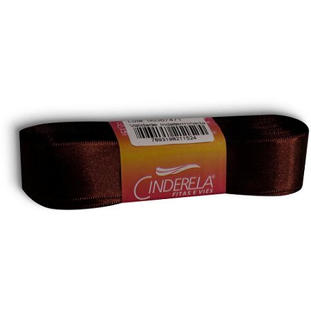 Fita de Cetim 22MM 10M. Marrom