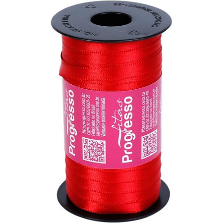 Fita de Cetim 07MM 100M. Vermelho 209