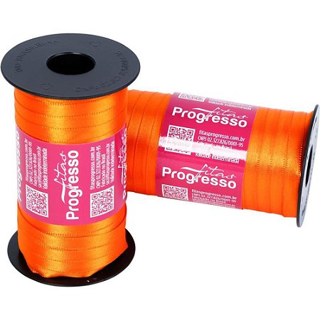 Fita de Cetim 07MM 100M. Laranja 066