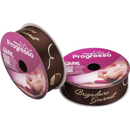 Fita de Cetim Pascoa 22MM 10M. Brigadeiro MARROM/OU