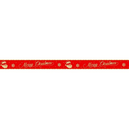 Fita de Cetim Natal 22MM 10M. Frase MERRY Christma