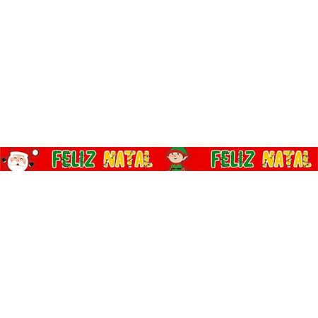 Fita de Cetim Natal 22MM 10M. Feliz Natal Colorido