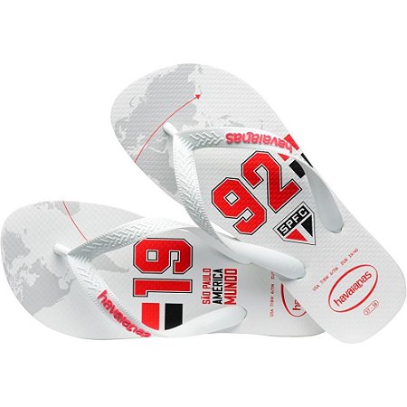 Chinelo Havaianas Licenciado TOP Sao Paulo 43/4 Branco