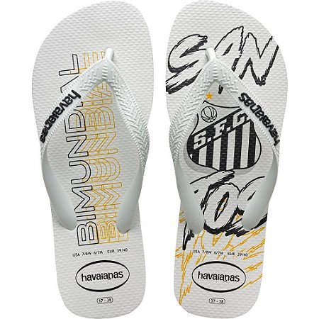 Chinelo Havaianas Licenciado TOP Santos 35/6 Branco