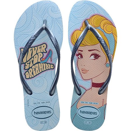 Chinelo Havaianas Licenciado SLIM Princesas 37/8 Vento