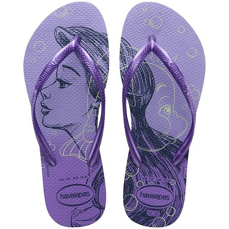 Chinelo Havaianas Licenciado SLIM Princesas 33/4 Roxo