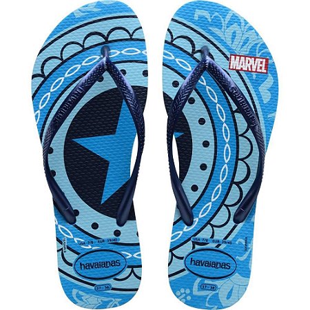 Chinelo Havaianas Licenciado SLIM Marvel 37/8 Turquesa