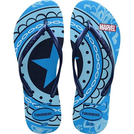 Chinelo Havaianas Licenciado SLIM Marvel 35/6 Turquesa