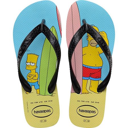 Chinelo Havaianas Licenciado Simpsons 39/0 AZUL/PRETO