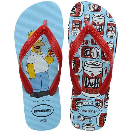 Chinelo Havaianas Licenciado Simpsons 39/0 Azul Water