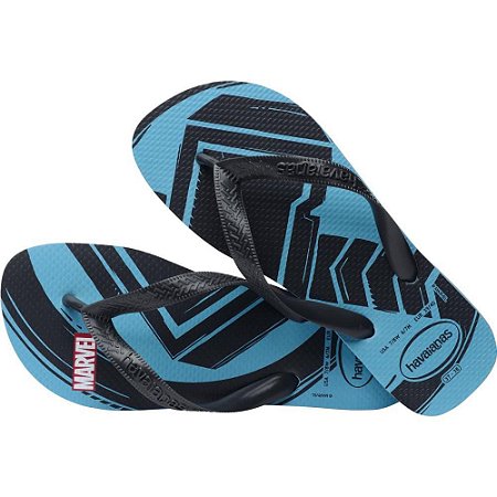 Chinelo Havaianas Licenciado Marvel Logo Mania 41/2 Azul